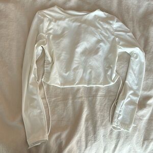 Adika white long sleeve backless top